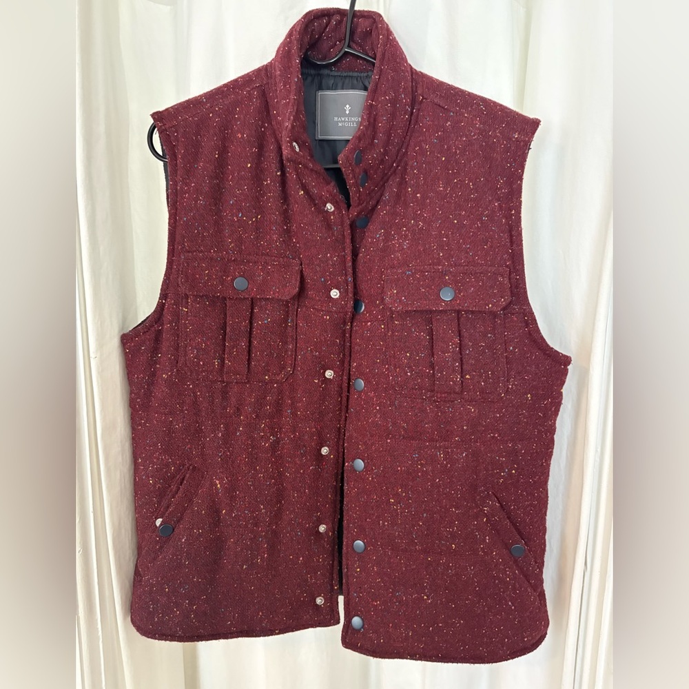 Hawkins McGill Men's Confetti Burgundy Vest